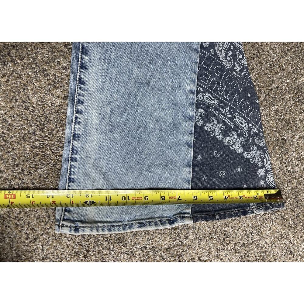 New! True Religion Bandana Print Flare Jeans Lightwash High Rise Bell Bottom 34 - Picture 7 of 8